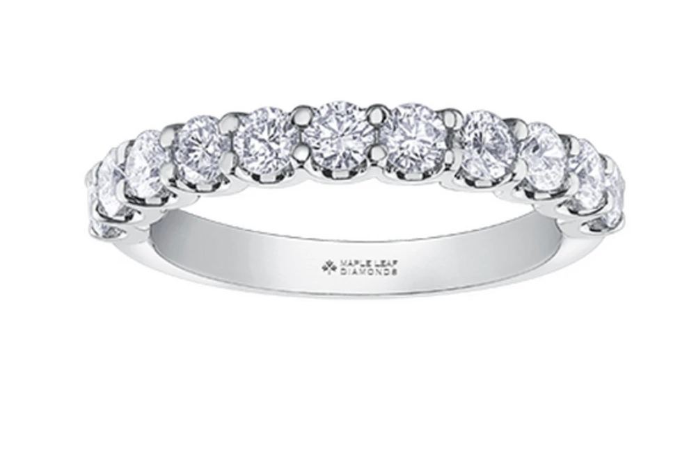 18K White, Yellow, or Rose Gold & Palladium Alloy (hypoallergenic) 0.20-1.00cttw Canadian Diamond Band - / Carat Total