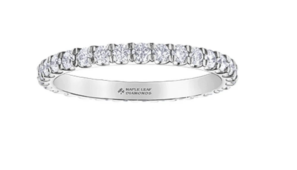 18K White, Yellow, or Rose Gold 0.74cttw Canadian Diamond Eternity Band