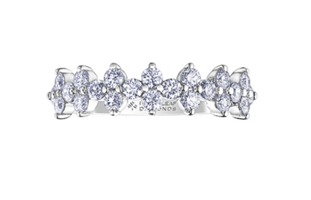 18K White, Yellow, or Rose Gold 0.77-1.00cttw Canadian Diamond Band - / Carat Total
