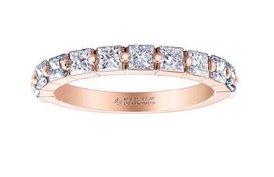 14K White, Yellow, or Rose Gold 1.20cttw Princess Cut Canadian Diamond Band