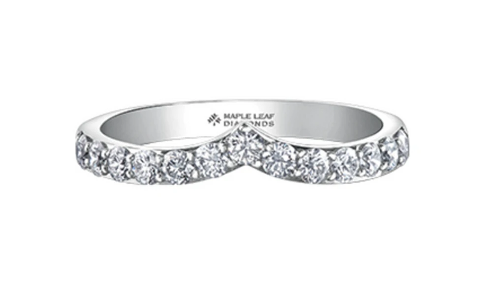 18K White, Yellow, or Rose Gold With Palladium Alloy (hypoallergenic) 0.30-0.52cttw Canadian Diamond Band - / Carat Total