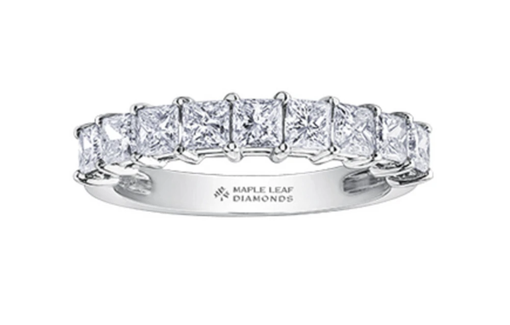 18K White, Yellow, or Rose Gold With Palladium Alloy (hypoallergenic) 1.40-1.85cttw Canadian Diamond Band - / Carat Total