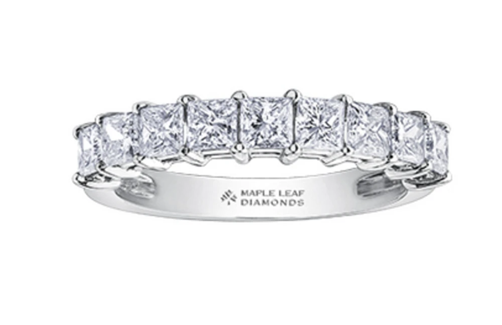 18K White, Yellow, or Rose Gold With Palladium Alloy (hypoallergenic) 1.35-2.07cttw Canadian Diamond Band - / Carat Total