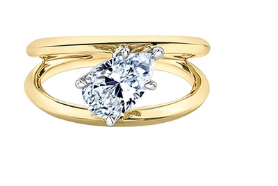 14K Yellow Gold 0.30-1.00cttw Pear Shape Canadian Diamond Engagement Ring - / 0.50 Carat Total