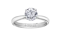 18K White Gold & Palladium Alloy (hypoallergenic) 0.51-1.02cttw Round Brilliant Canadian Diamond Engagement Ring - / 0.51 Carat Total