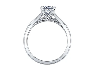 18K White Gold & Palladium Alloy (hypoallergenic) 0.55-1.05cttw Cushion Cut Canadian Diamond Engagement Ring - / 0.55 Carat Weight