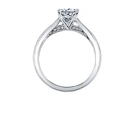 18K White Gold & Palladium Alloy (hypoallergenic) 0.55-1.05cttw Cushion Cut Canadian Diamond Engagement Ring - / 0.55 Carat Weight