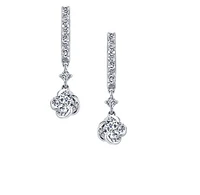 18K White Gold With Palladium Alloy(hypoallergenic) 0.60cttw Round Brilliant Canadian Diamond Earrings