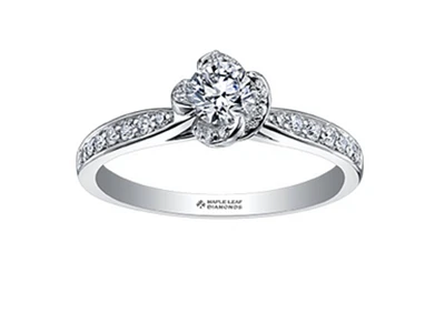 18K White & Yellow Gold Palladium Alloy (hypoallergenic) 0.60-0.80cttw Round Brilliant Canadian Diamond Engagement Ring - / 0.60 Carat Total