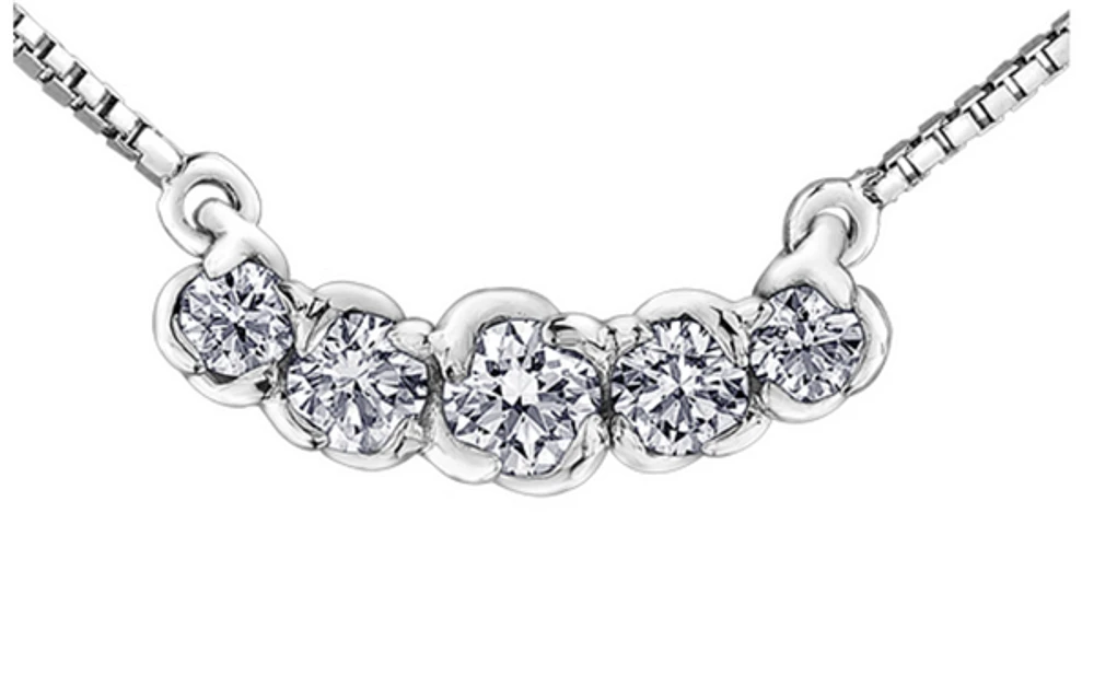18K White Gold & Palladium Alloy(hypoallergenic) 0.32cttw Canadian Diamond Pendant