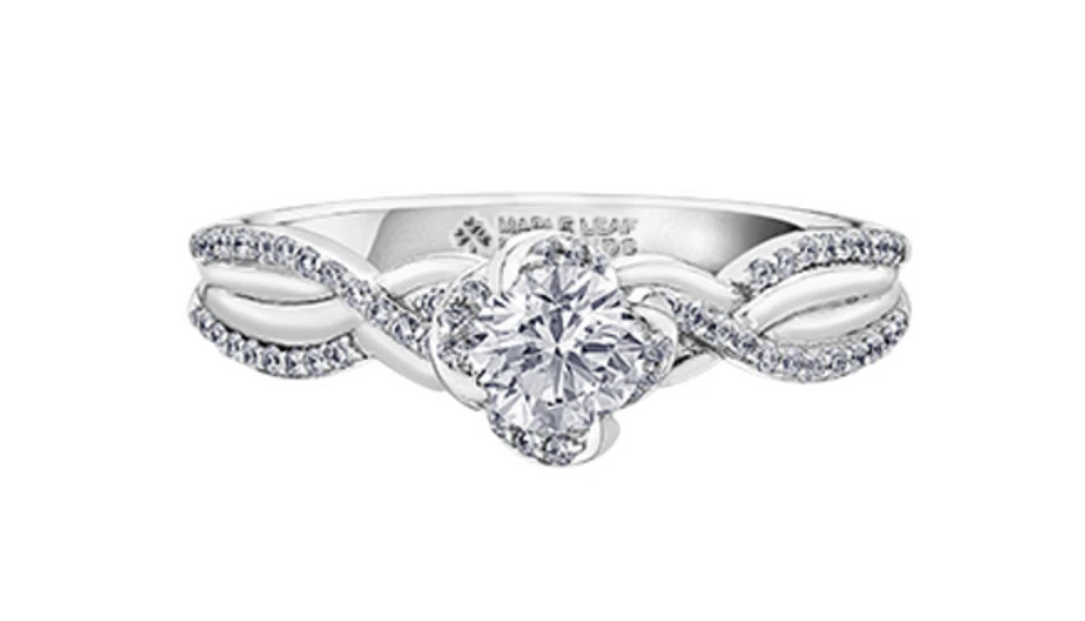 18K Gold Palladium Alloy (hypoallergenic) 0.70cttw Round Brilliant Canadian Diamond Engagement Ring