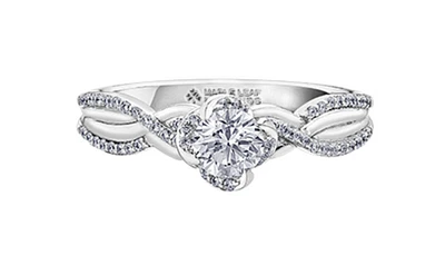 18K Gold Palladium Alloy (hypoallergenic) 0.70cttw Round Brilliant Canadian Diamond Engagement Ring