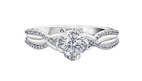 18K Gold Palladium Alloy (hypoallergenic) 0.70cttw Round Brilliant Canadian Diamond Engagement Ring