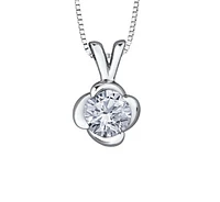 18K White Gold With Palladium Alloy (hypoallergenic) -0.50cttw Canadian Diamond Pendant