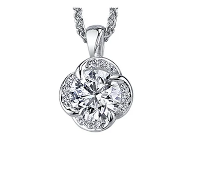 18K White Gold With Palladium Alloy (hypoallergenic) 0.26-1.08cttw Canadian Diamond Pendant - / Carat Total