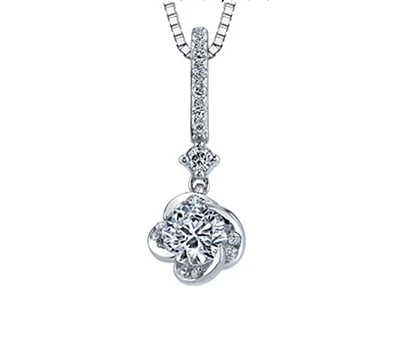 18K White Gold With Palladium Alloy (hypoallergenic) 0.37cttw Canadian Diamond Pendant