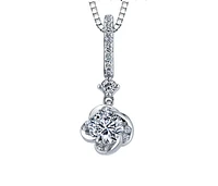 18K White Gold With Palladium Alloy (hypoallergenic) 0.37cttw Canadian Diamond Pendant