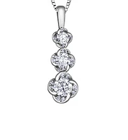 18K White Gold With Palladium Alloy (hypoallergenic) 0.33cttw Canadian Diamond Pendant