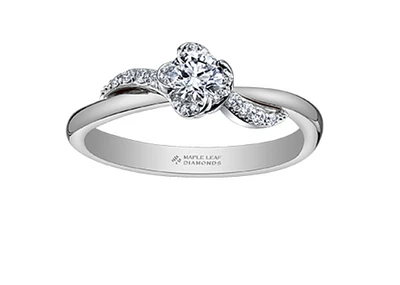 18K White Gold Palladium Alloy (hypoallergenic) 0.40-0.72cttw Round Brilliant Canadian Diamond Engagement Ring - / 0.40 Carat Total