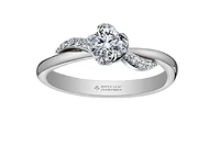 18K White Gold Palladium Alloy (hypoallergenic) 0.40-0.72cttw Round Brilliant Canadian Diamond Engagement Ring - / 0.40 Carat Total