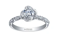 18K White Gold Palladium Alloy (hypoallergenic) 0.51-0.95cttw Round Brilliant Canadian Diamond Engagement Ring - / 0.51 Carat Total
