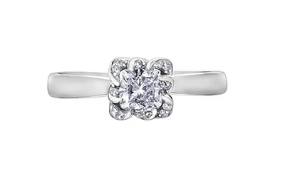 18K White Gold Palladium Alloy (hypoallergenic) 0.33-1.08cttw Cushion Cut Canadian Diamond Engagement Ring - / 0.33 Carat Total