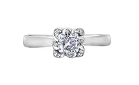 18K White Gold Palladium Alloy (hypoallergenic) 0.33-1.08cttw Cushion Cut Canadian Diamond Engagement Ring - / 0.33 Carat Total
