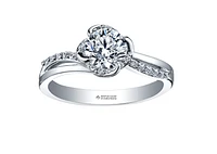 18K White Gold Palladium Alloy (hypoallergenic) -1.20cttw Round Brilliant Canadian Diamond Engagement Ring