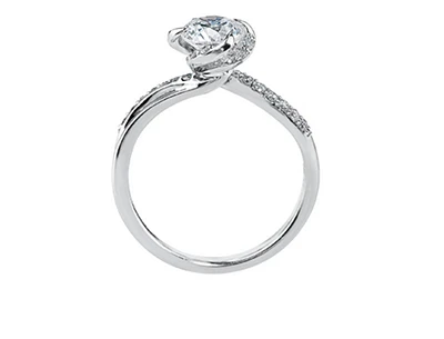 18K White Gold Palladium Alloy (hypoallergenic) -1.20cttw Round Brilliant Canadian Diamond Engagement Ring