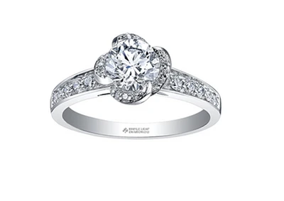 18K White Gold Palladium Alloy (hypoallergenic) 0.60-1.35cttw Round Brilliant Canadian Diamond Engagement Ring - / 0.60 Carat Total