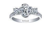 18K White Gold & Palladium Alloy (hypoallergenic) 0.65-1.65cttw 3 Stone Canadian Diamond Engagement Ring - / Carat Total