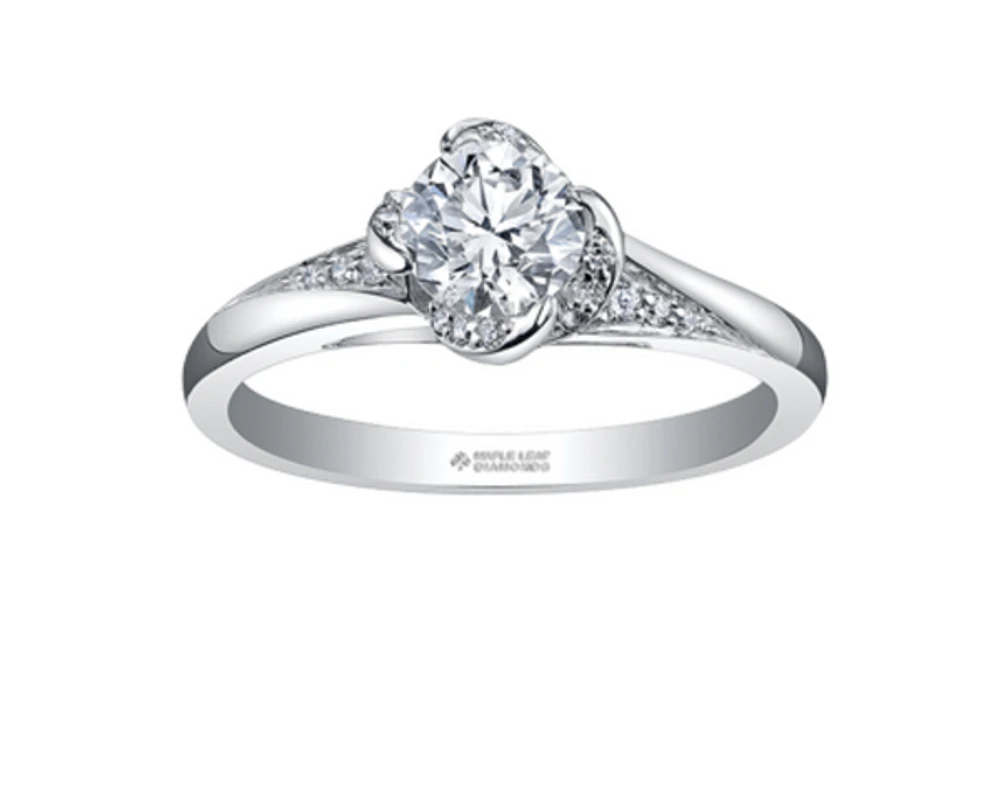 18K White Gold Palladium Alloy (hypoallergenic) -1.15cttw Round Brilliant Canadian Diamond Engagement Ring