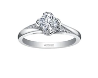 18K White Gold Palladium Alloy (hypoallergenic) -1.15cttw Round Brilliant Canadian Diamond Engagement Ring