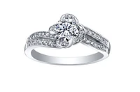 18K White Gold Palladium Alloy (hypoallergenic) 0.90cttw Round Brilliant Canadian Diamond Engagement Ring