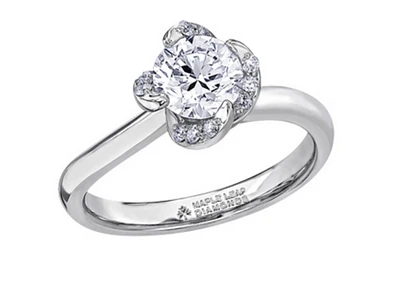 18K White Gold Palladium Alloy (hypoallergenic) 0.40-1.10cttw Round Brilliant Canadian Diamond Engagement Ring - / 0.40 Carat Total