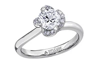 18K White Gold Palladium Alloy (hypoallergenic) 0.40-1.10cttw Round Brilliant Canadian Diamond Engagement Ring - / 0.40 Carat Total