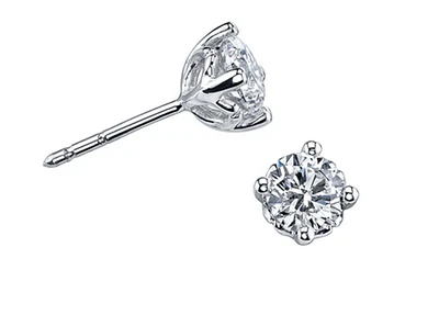 18K White Gold With Palladium Alloy (hypoallergenic) 0.15-2.00cttw Round Brilliant Canadian Diamond Earrings - Carat Total /