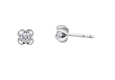 14K White Gold 0.28cttw Round Brilliant Canadian Diamond Earrings