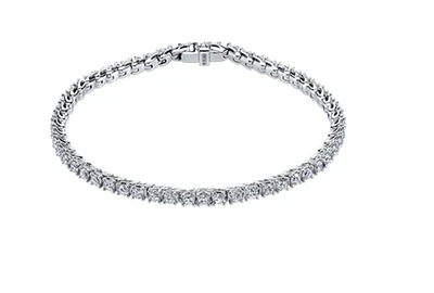 18K White Gold With Palladium Alloy(hypoallergenic) 4.40cttw Canadian Diamond Tennis Bracelet