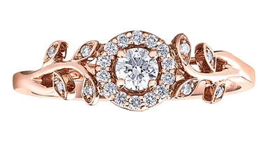 10K Rose Gold  0.25cttw Canadian Diamond Engagement Ring - / 4.5