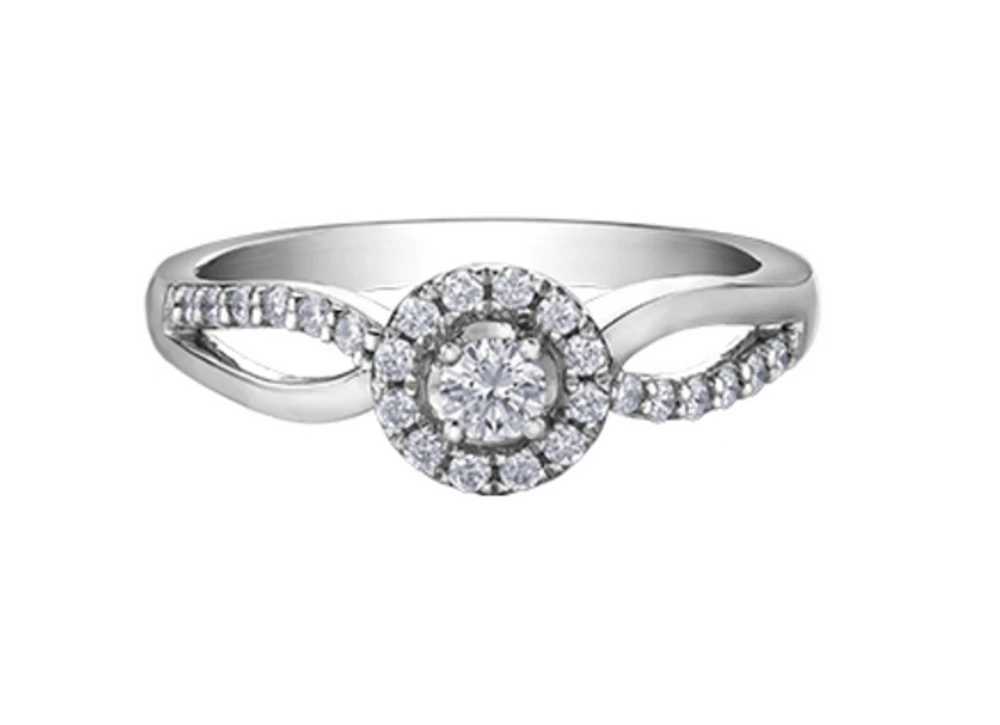 10K White Gold 0.30cttw Canadian Diamond Engagement Ring