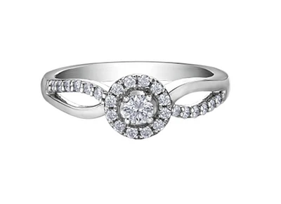 10K White Gold 0.30cttw Canadian Diamond Engagement Ring