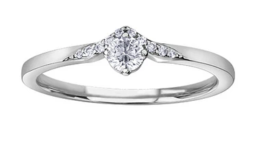 10K White Gold 0.21cttw Canadian Diamond Engagement Ring
