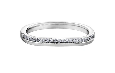 10K White Gold 0.10cttw Canadian Diamond Wedding Band - 10K White Gold