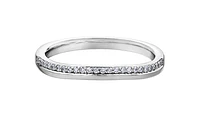 10K White Gold 0.10cttw Canadian Diamond Wedding Band - 10K White Gold