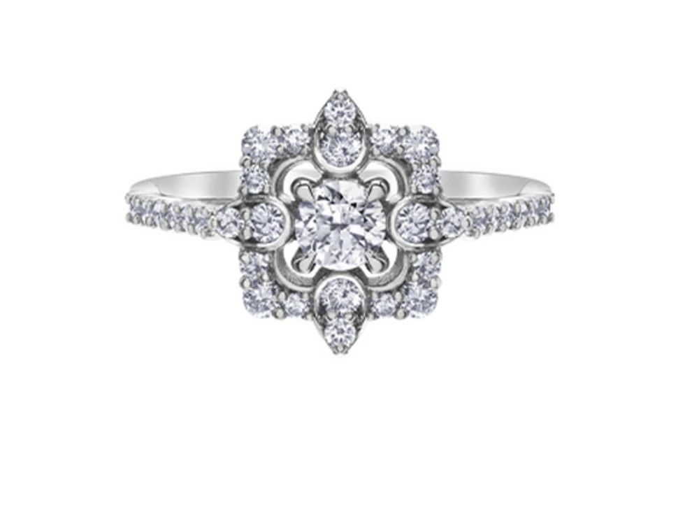 14K White Gold 0.75cttw Canadian Diamond Engagement Ring - / 4.5