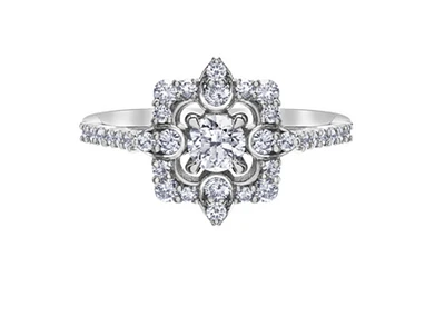 14K White Gold 0.75cttw Canadian Diamond Engagement Ring