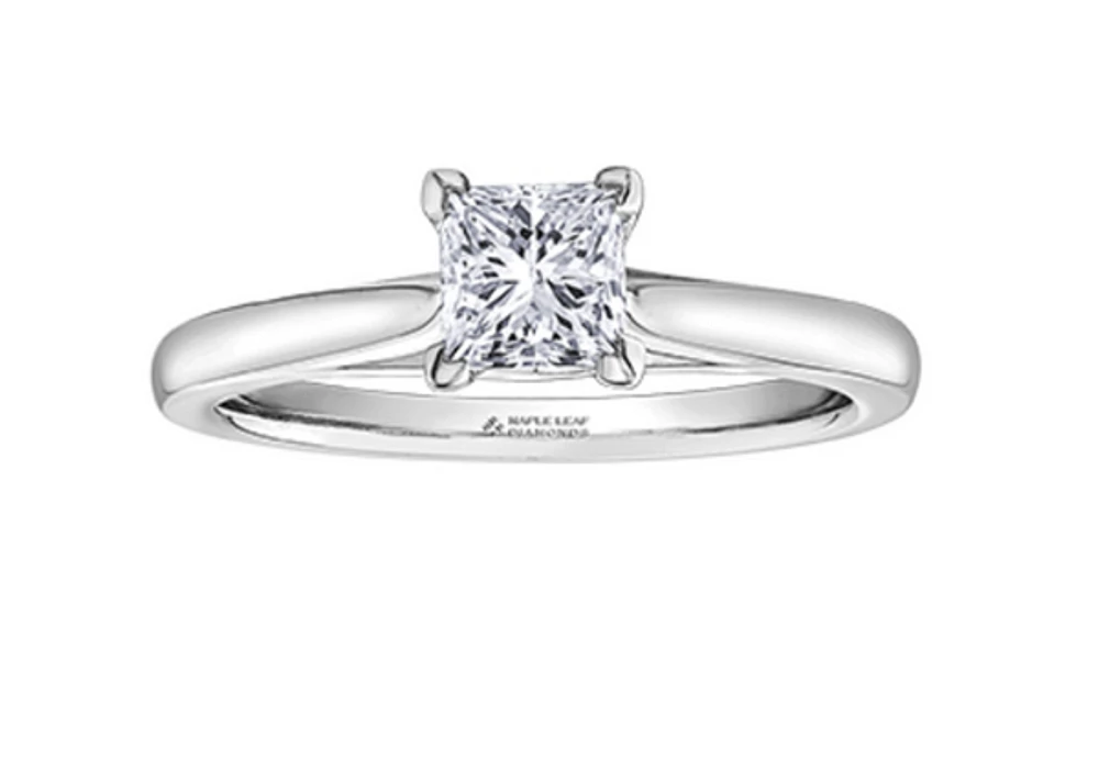 14K White Gold 0.40-0.70cttw Princess Cut Diamond Engagement Ring, 6.5 - / 0.40 Carat Total
