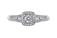 14K White Gold 0.45-95cttw Round Brilliant Canadian Diamond Engagement Ring - / Carat Total 5