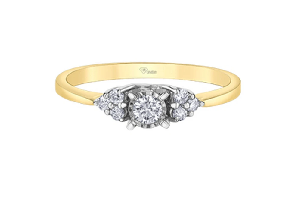 10K Yellow Gold 0.17cttw Round Brilliant Canadian Diamond Engagement Ring